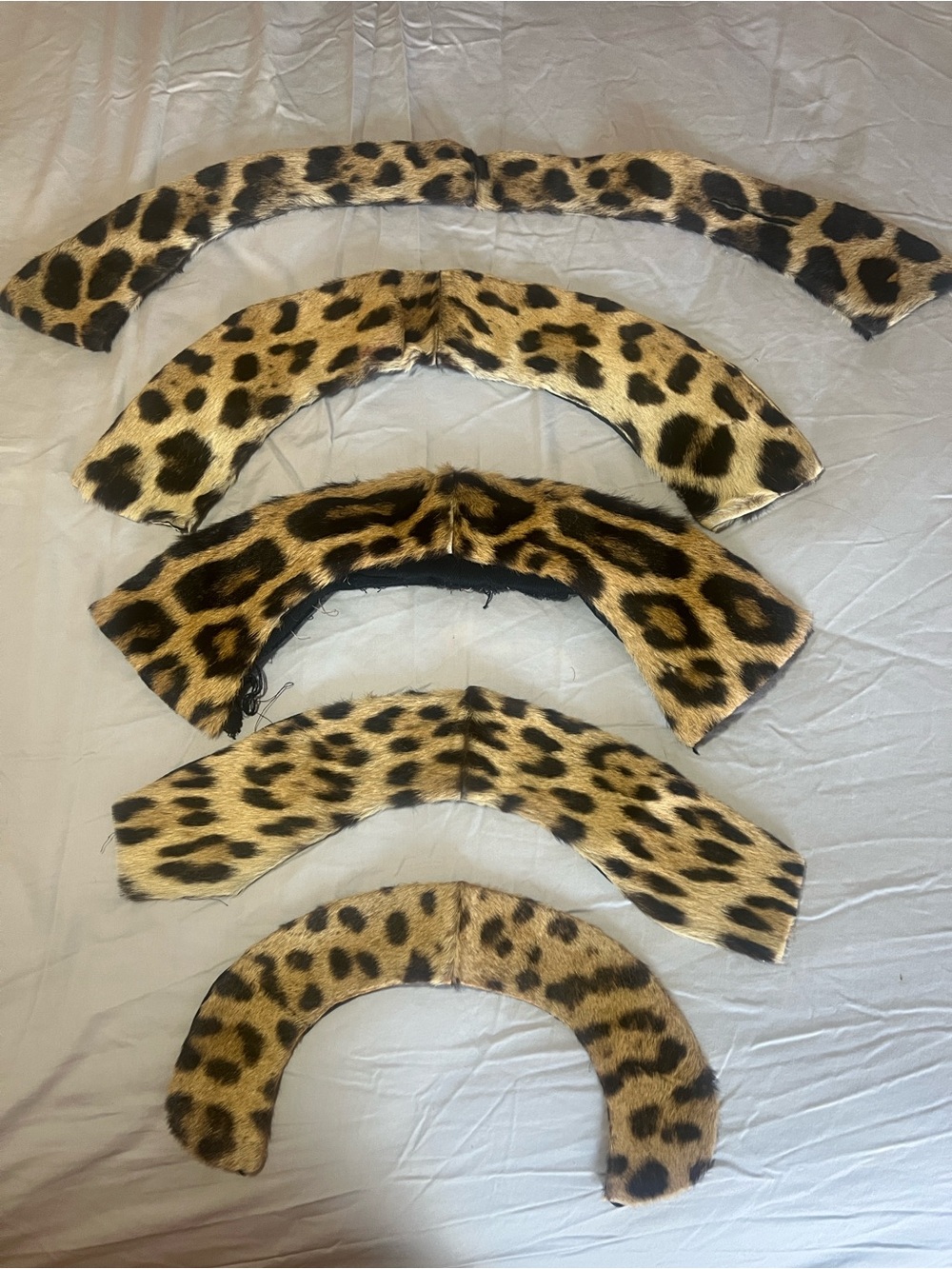 Vintage Leopard Print Genuine Fur Collar Collection - Natural Golden Brown Spots - Picture 1 of 16